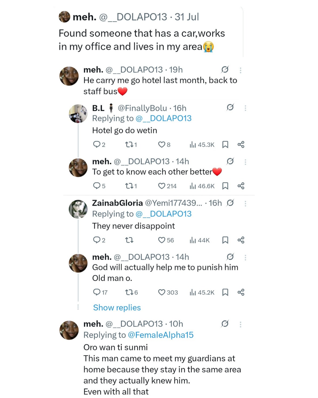Woman shares request made by man who used to give her free ride home