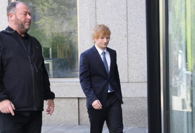 Ed Sheeran looks sombre as he appears in court for Federal Copyright trial over Mavin Gaye classic