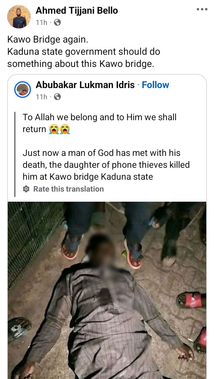 Suspected phone snatchers st@b man to d3ath in Kaduna