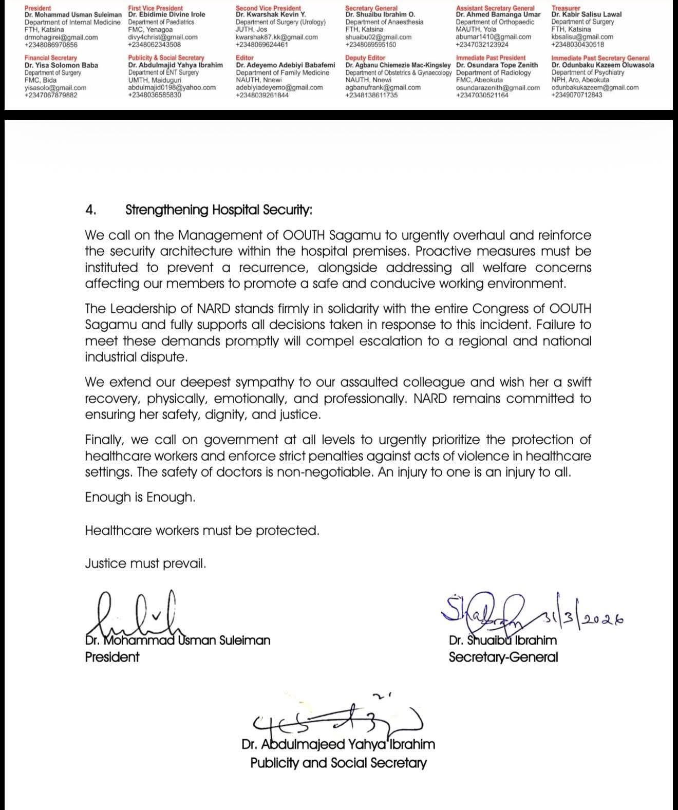 Doctors threaten strike over assault on female colleague in Ogun