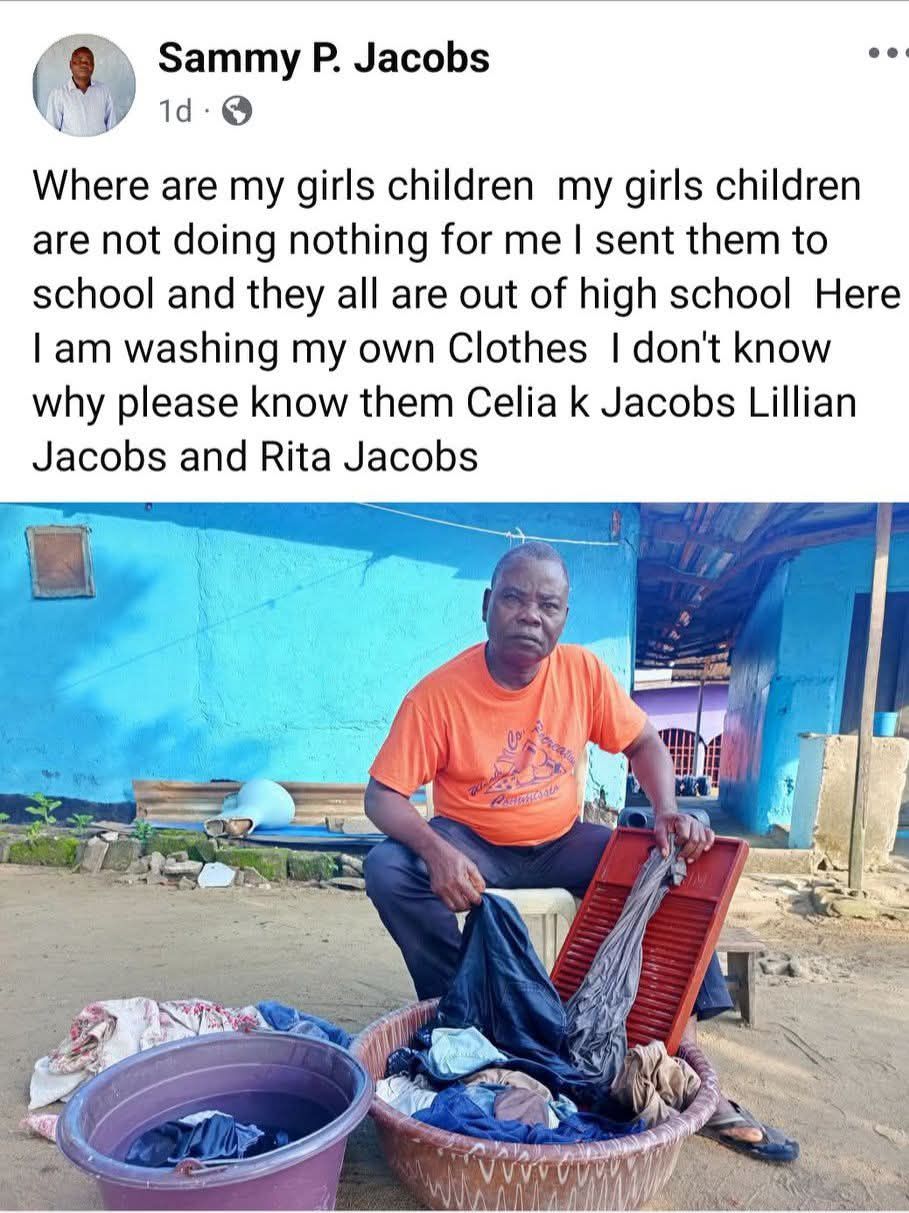 My girl children are not doing anything for me. I wash my own clothes - Man laments alleged abandonment by his daughters