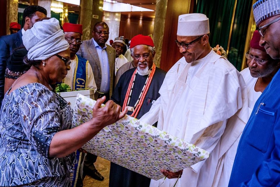 President Buhari receives courtesy visit from representatives of the Family of late Alex Ekwueme