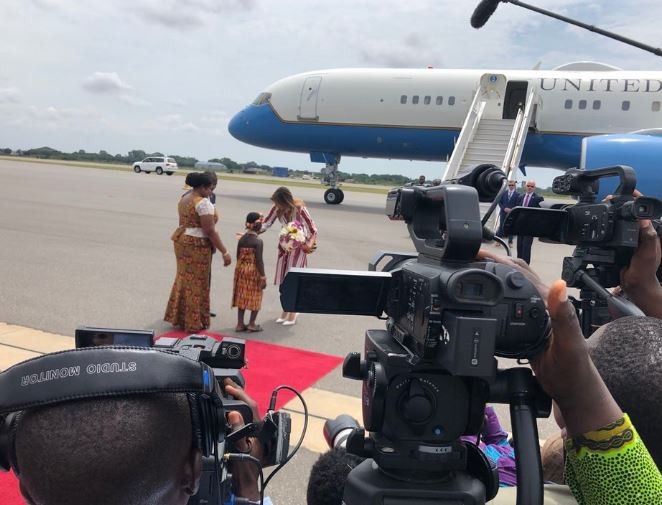 Photos:? US First lady Melania Trump arrives in Ghana on her first major solo foreign trip