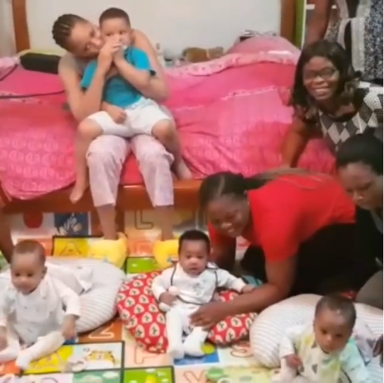 Femi Fani-Kayode shares photo of his wife, their sons, and their nannies as they bond before bedtime (video)