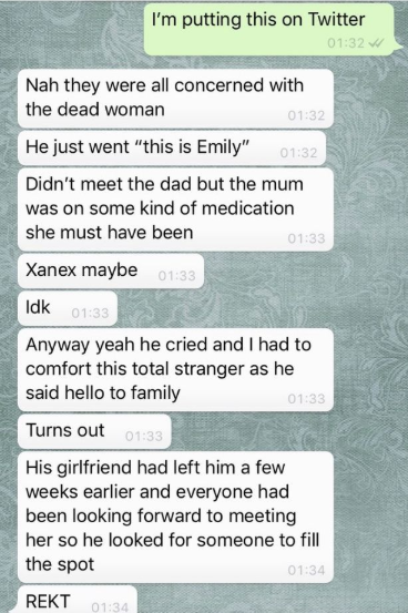 Woman narrates her worst first date which took place in a crematorium