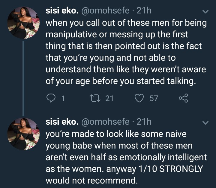 Lady says women aged 18-20 shouldn