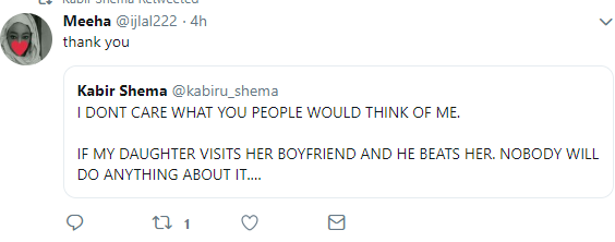 Mixed reactions follow as man says he will do nothing if his daughter visits her boyfriend and he beats her up