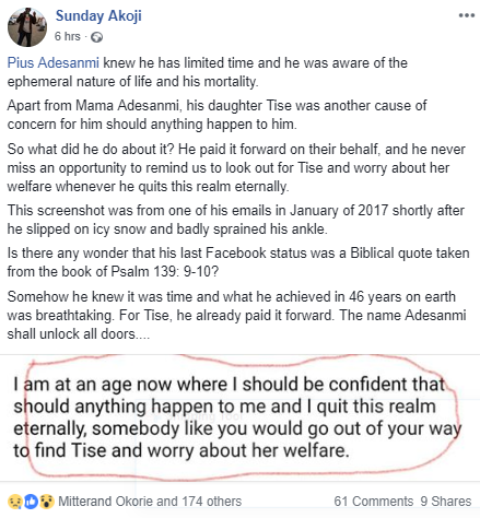 "You seemed to know" - Mourners share signs that make them believe Prof. Pius Adesanmi knew his time was near