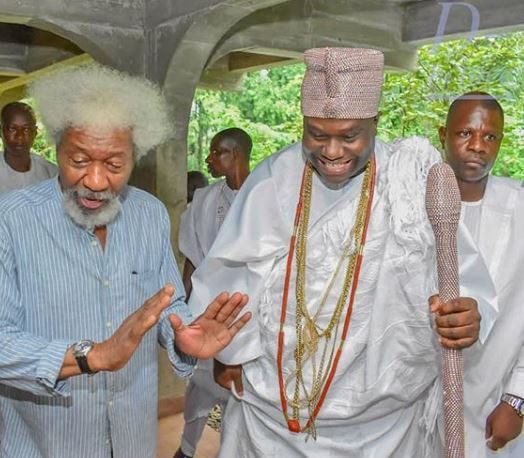 Photos: Ooni of Ife visits Wole Soyinka, issue joint communique saying, 