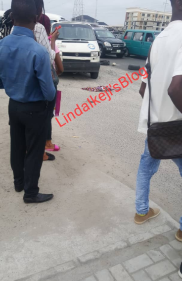 Baby crushed to death by bus as mum was crossing the road in Lekki (photos)