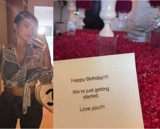Kylie Jenner comes home to see her entire floor covered in roses courtesy of Travis Scott (video)