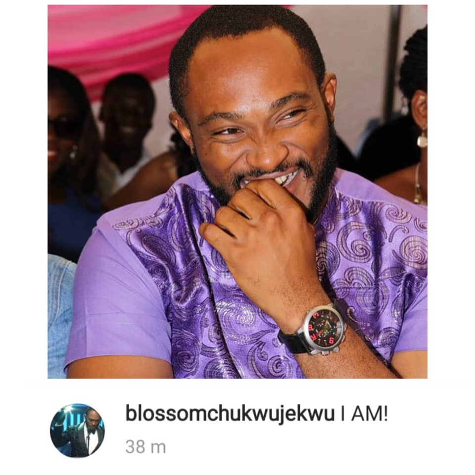 Blossom Chukwujekwu shares  photo of himself laughing amidst reports his marriage has crashed