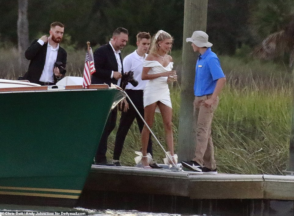 Justin Bieber?and Hailey Baldwin pictured together as they arrive South Carolina for their wedding rehearsal dinner (Photos)