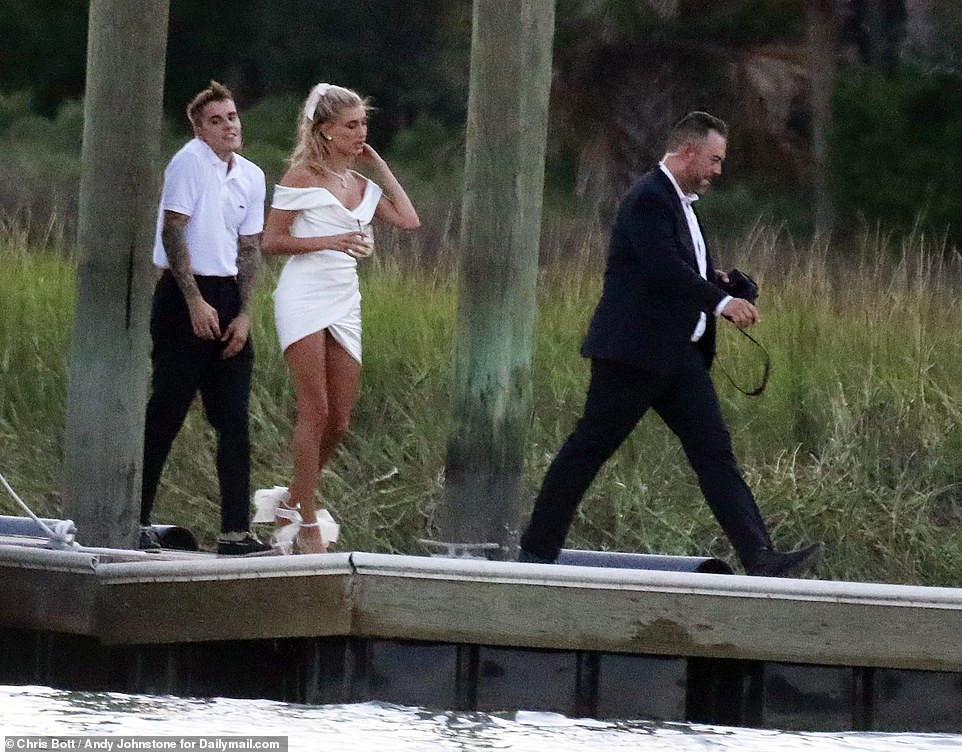 Justin Bieber?and Hailey Baldwin pictured together as they arrive South Carolina for their wedding rehearsal dinner (Photos)