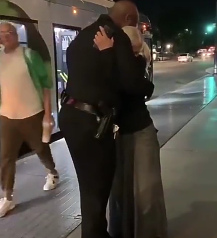 Emotional moment homeless opera singer reunited with the cop who made her go viral (video) 
