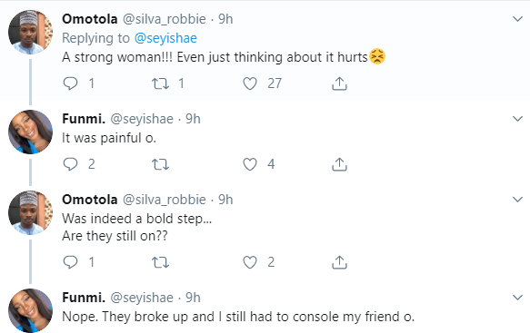 Twitter stories: Nigerian lady reveals the weird thing she did after her boyfriend told her he was in love with her bestfriend