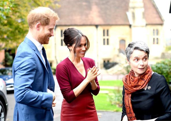 Prince Harry makes a surprise appearance to support Meghan Markle at a round table discussion on gender equity and inclusion (photos)