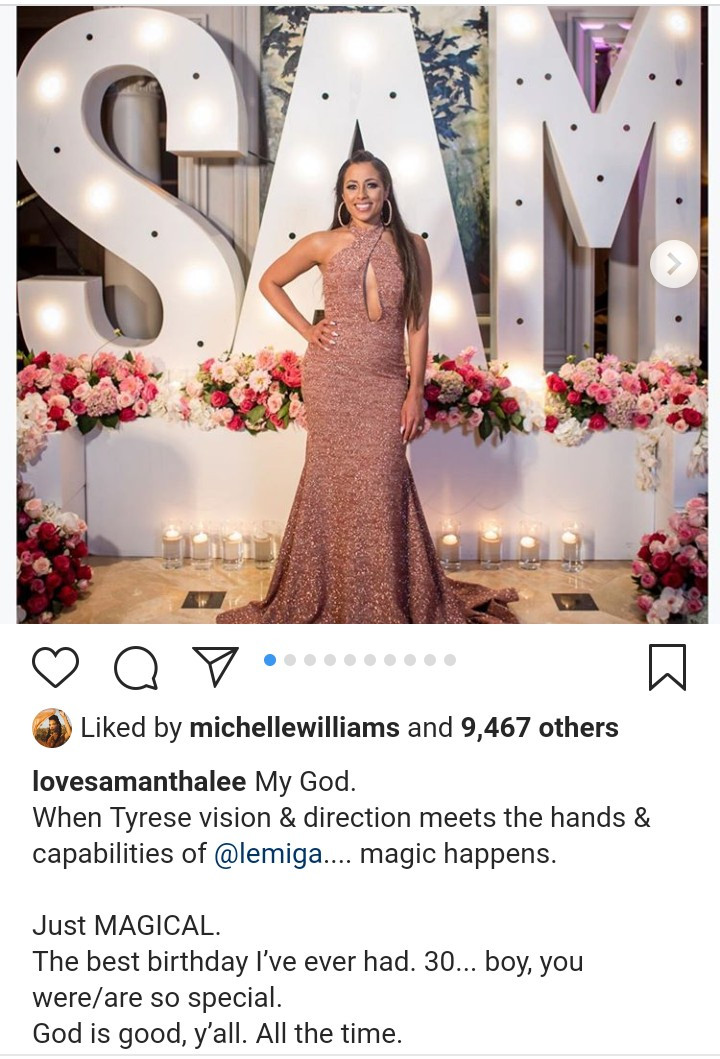 Samantha Lee reveals the surprise husband Tyrese Gibson gave her for her birthday (photos)