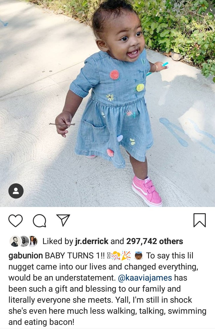 Gabrielle Union lists the things her daughter can do as she turns 1