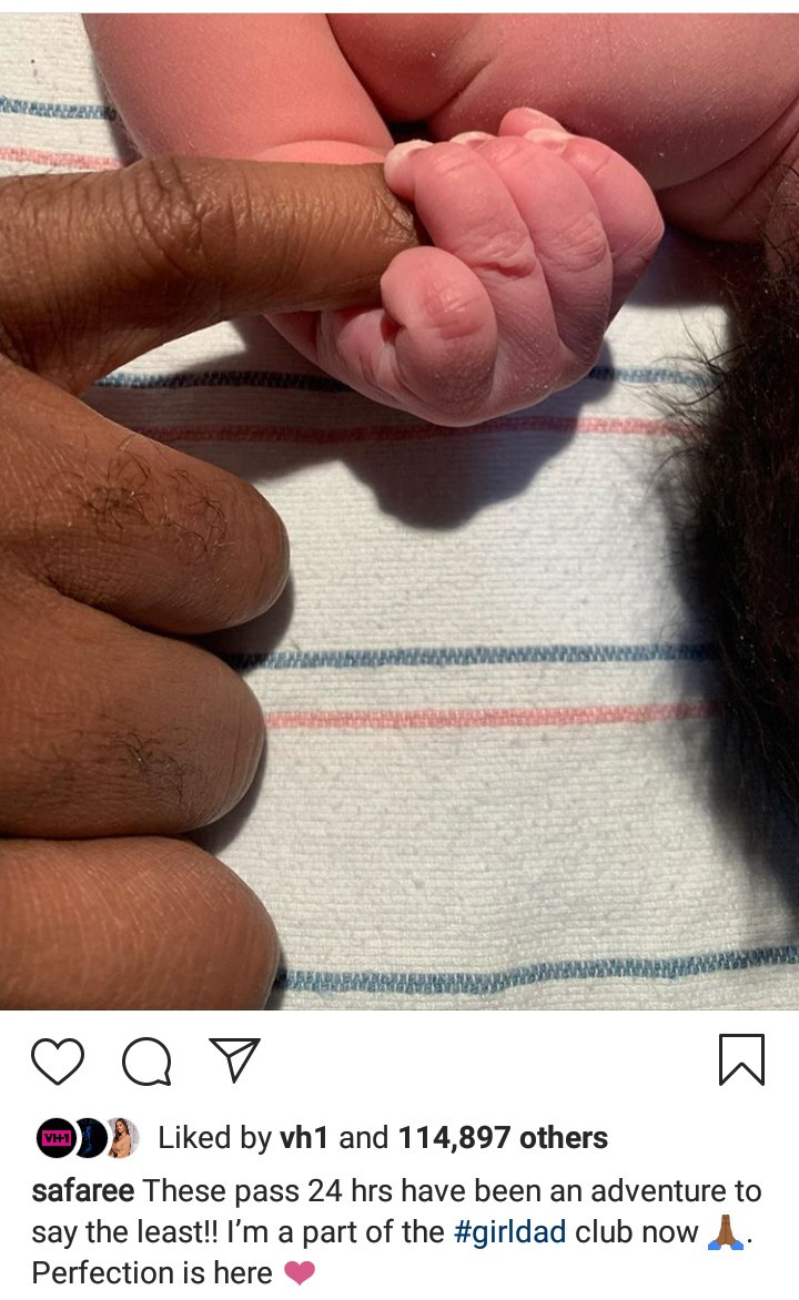 Safaree and Erica Mena welcome their first child together, a girl