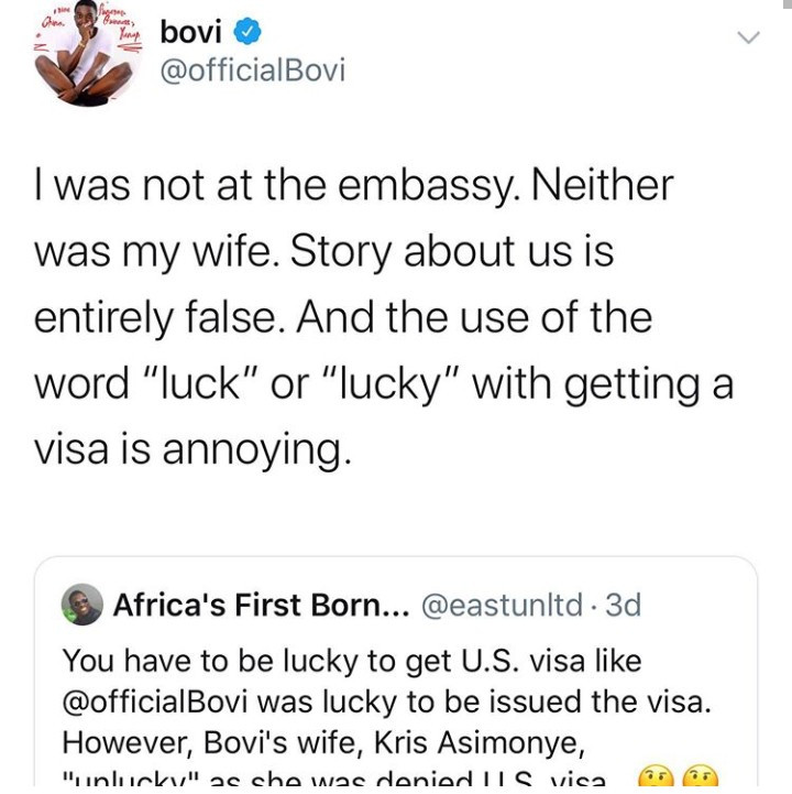 "If you?re apologizing to the Bishop, it is incomplete without recourse to me and my family" Bovi demands an apology from ThisDay newspaper 