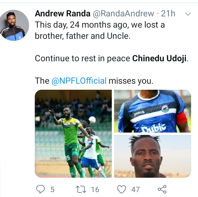 NPFL, NFF and Enyimba FC conspicuously snub former Enyimba captain Chinedu Udoji on his death anniversary?