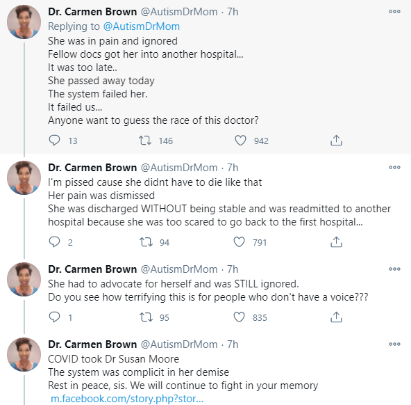 Doctor dies of Covid-19 days after releasing video to claim she was being mistreated by medics because of the colour of her skin