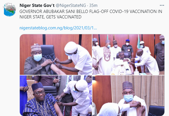 Governors of Kaduna, Niger, Osun take the COVID19 vaccines (photos)