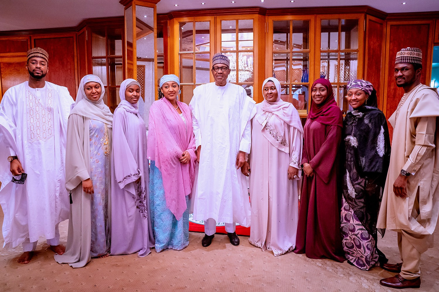 President Buhari, his wife and children observe Eid El Filtri in Asorock (photos)