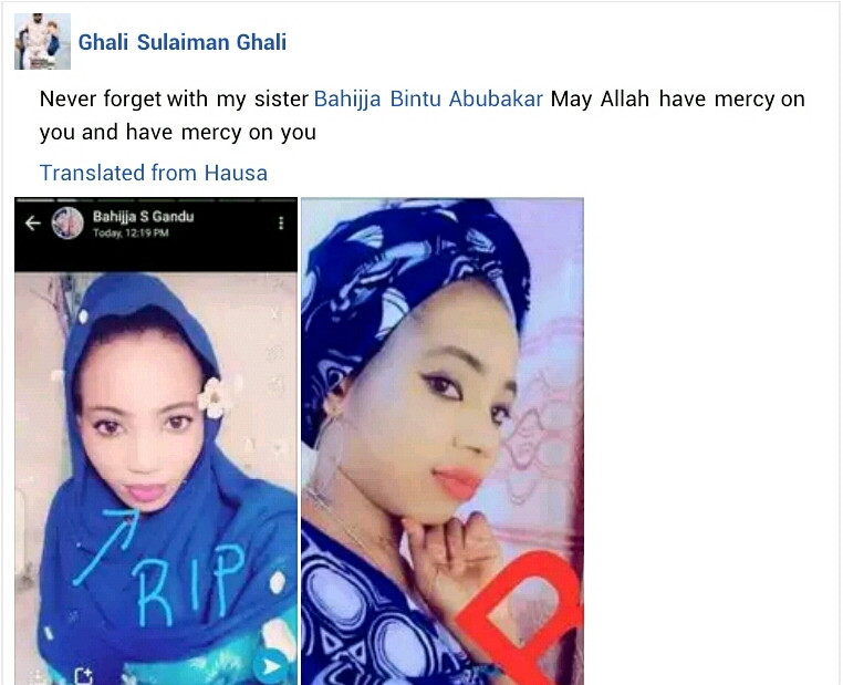 Update: Photos of the young woman stabbed to death by her 17-year-old neighbour in Kano 