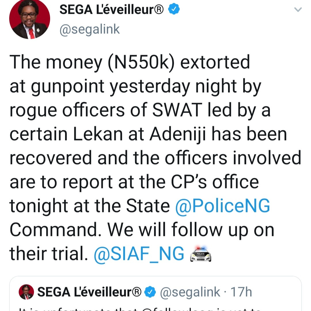 SWAT team accused of extorting N550,000 from a civilian at gunpoint at the Ikoyi Link Bridge