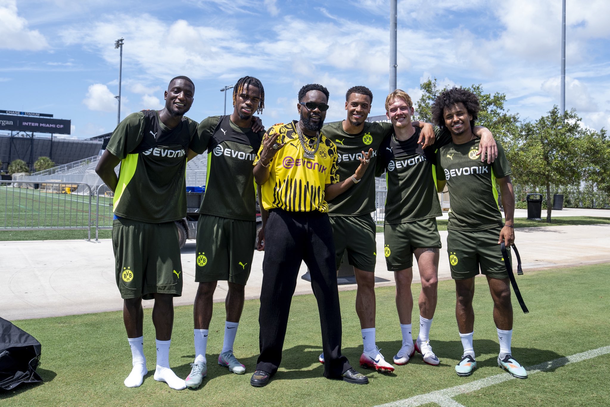 Patoranking links up with Dortmund players in Germany