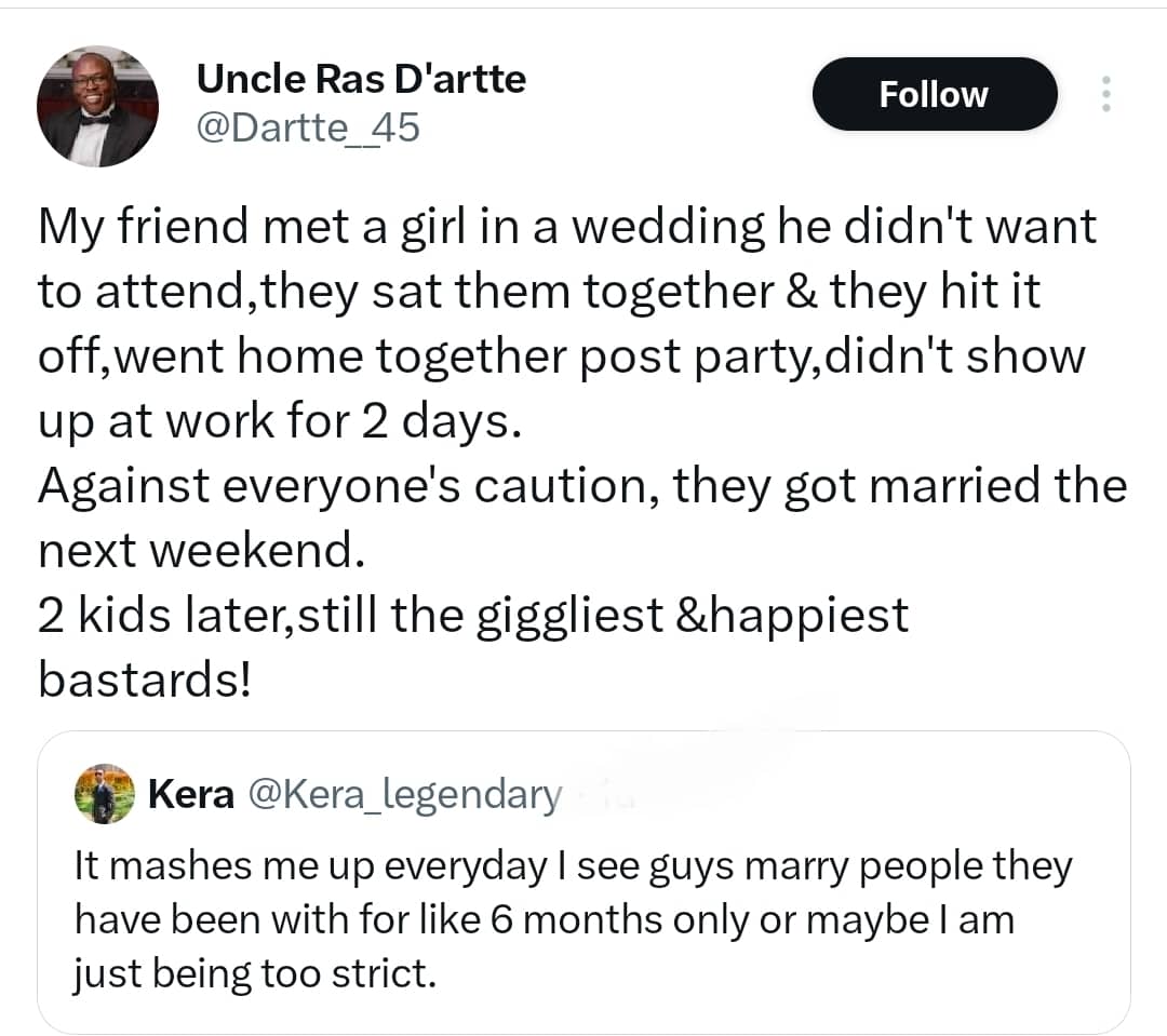 X user questions ârushed marriagesâ after viral story of couple who married one week after meeting