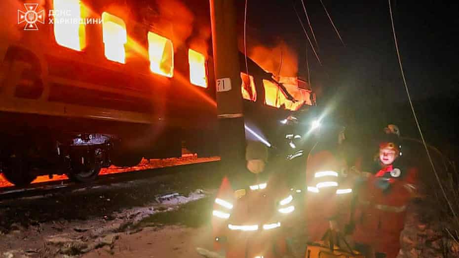 Russia strikes civilian train in Ukraine, k!lling five, in an attack Zelensky calls â€˜terrorismâ€™