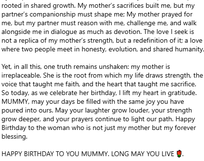 Nigerian man shares why he admires his mother but cannot marry someone like her