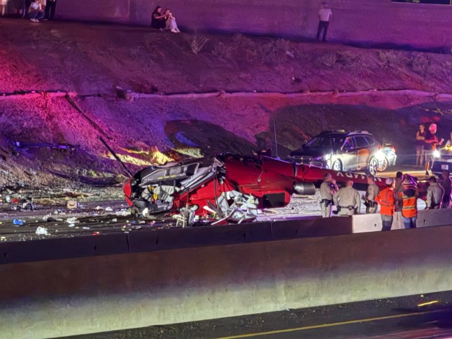 Three people critically injured after medical helicopter crashes onto road (video)