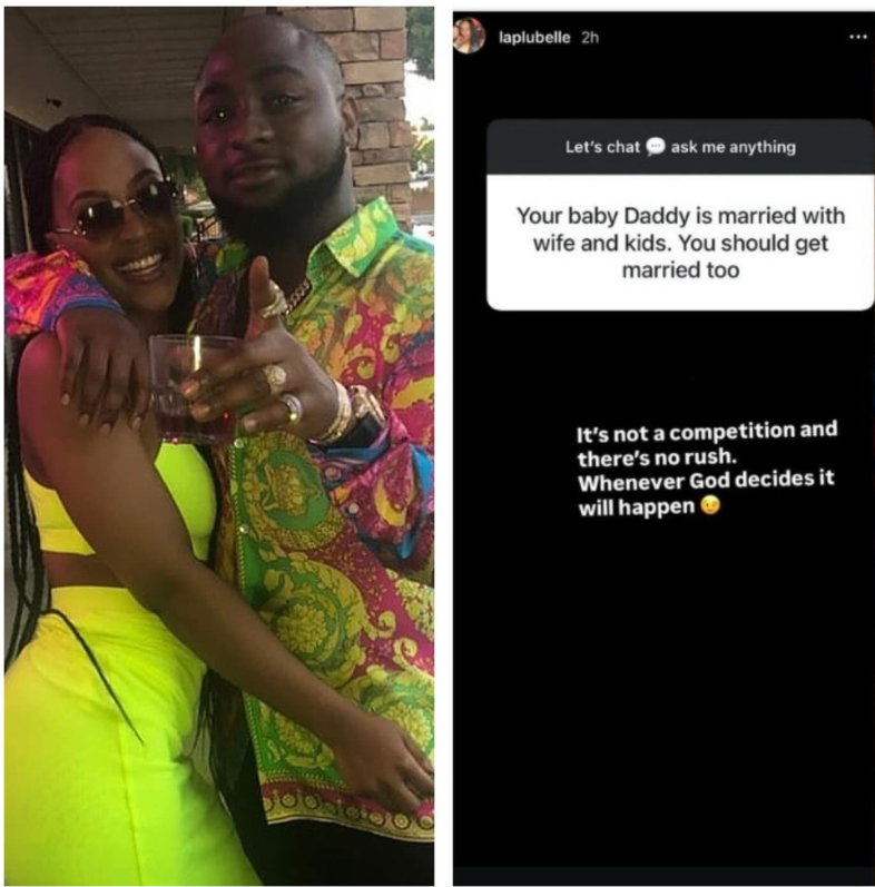 It?s not a competition - Davido?s baby mama Amanda replies follower who asked her to get married as her baby daddy is married