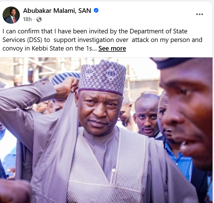 DSS interrogates Malami over attack on his convoy