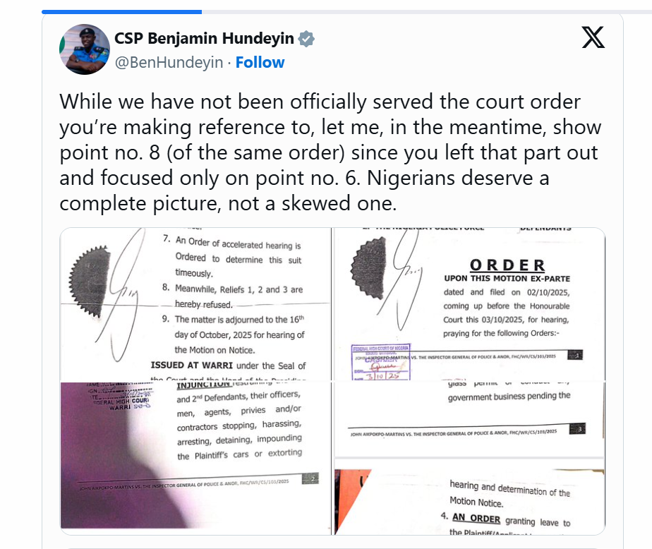 We?re yet to receive court order on tinted glass permit ? Police