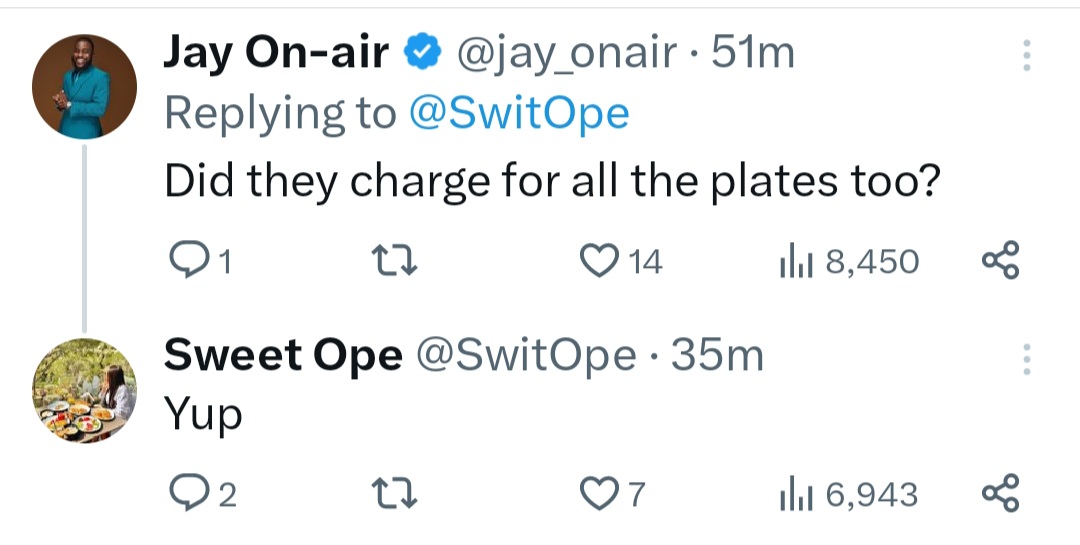 Woman calls out eatery online after she ordered 3 pieces of yam and each piece was served in a different take away pack