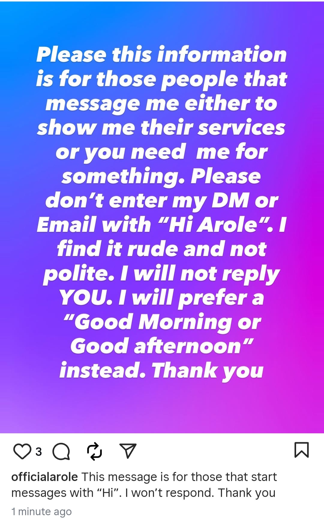 Comedian, Woli Arole says he finds it rude when people greet him with 