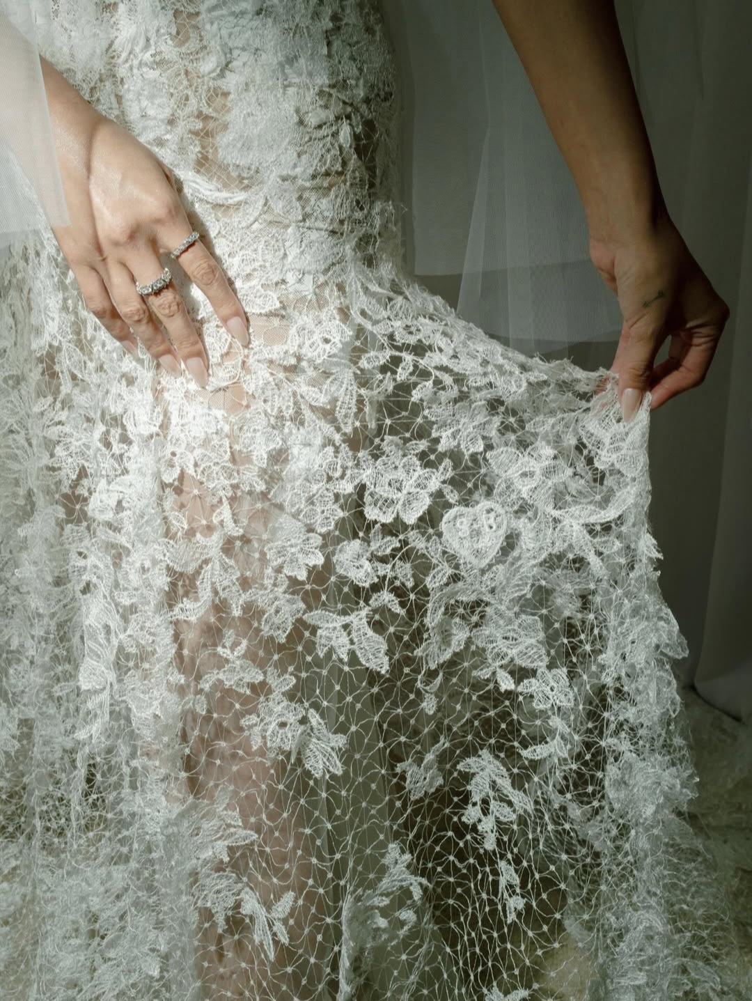 Actress, Selena Gomez shares new photos displaying the three wedding dresses she wore as she married Benny Blanco