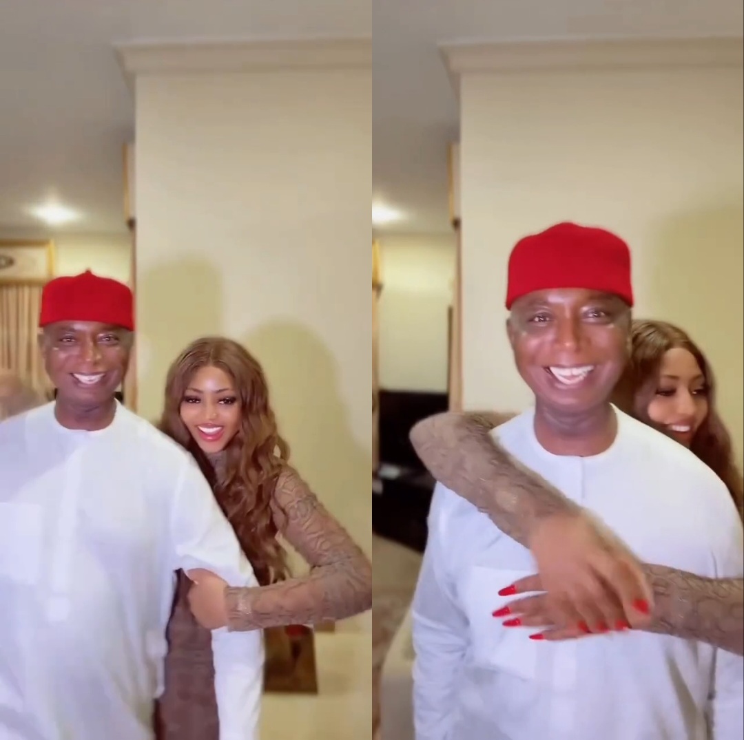 Ned Nwoko waxes poetic as he shares loved-up video with wife Regina Daniels alongside audio saying 