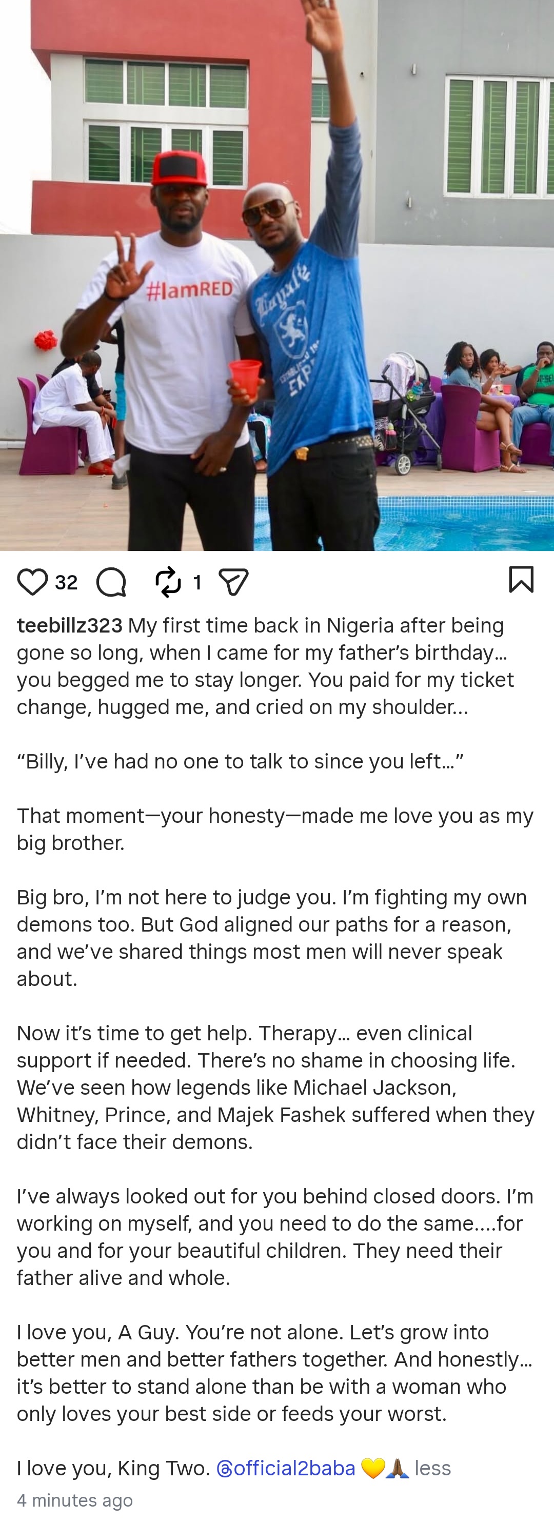 Talent Manager, Teebillz reveals vulnerable conversation he had with Tuface as he begs the singer to work on himself