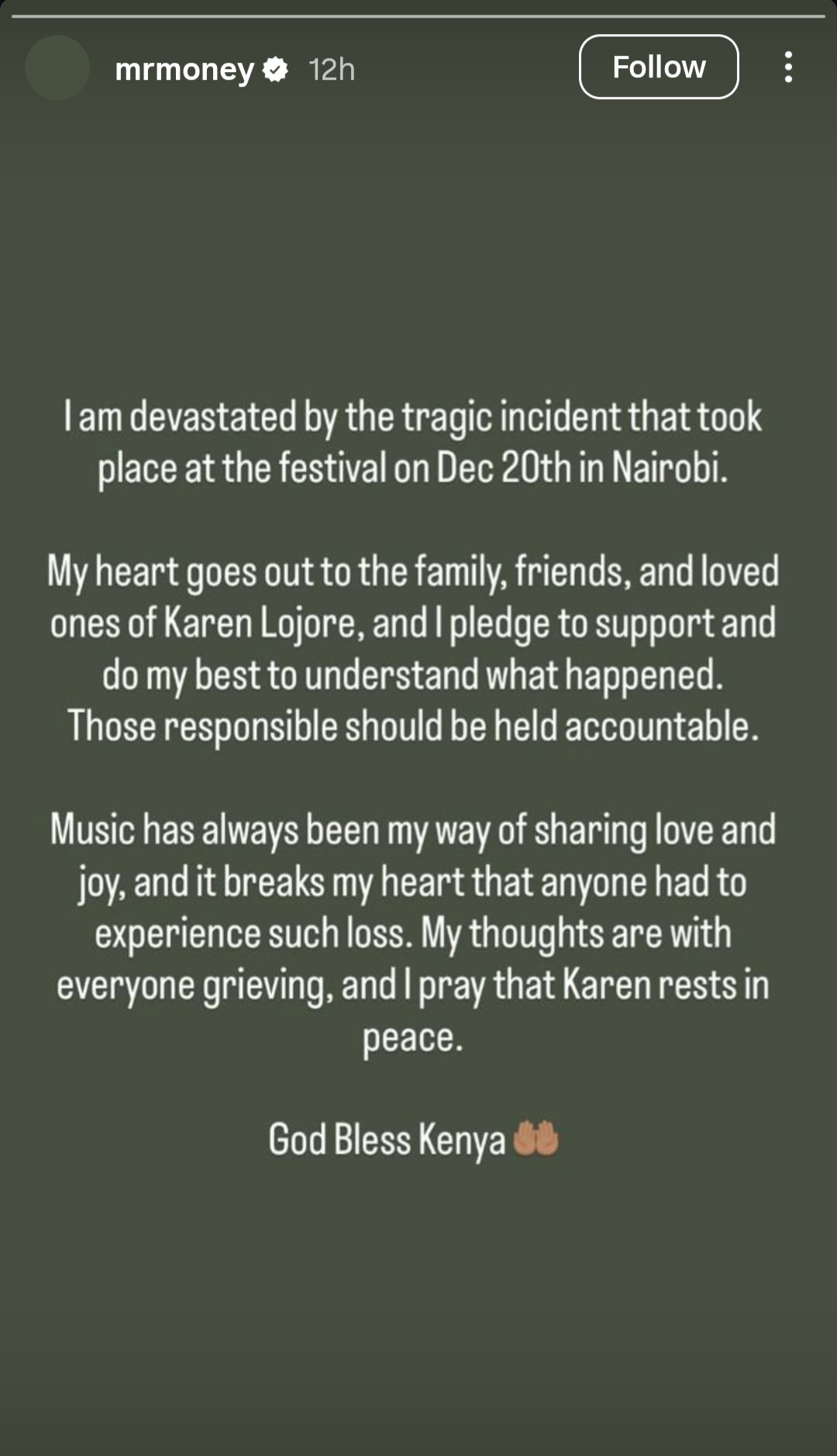 Nigerian singer Asake reacts after lady was k!lled in stampede at his Kenya concert