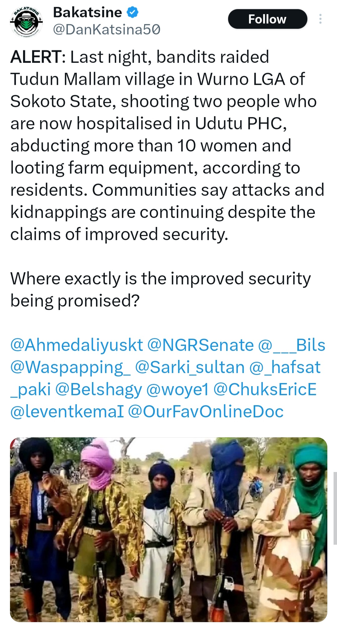 Two shot, more than 10 women abducted as bandits strike community in Sokoto