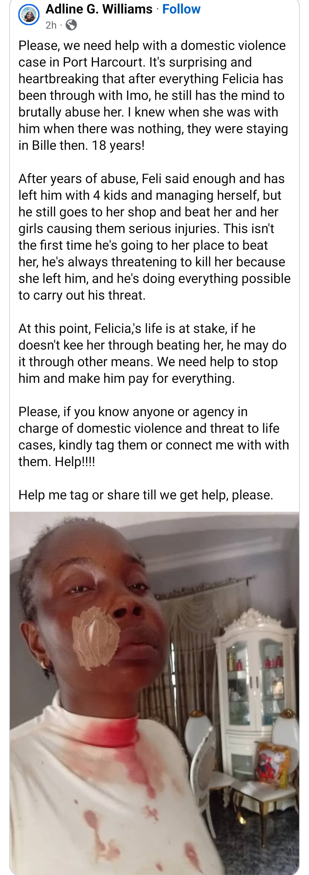 Man accused of storming estranged wife's shop in Port Harcourt to be@t her up after she left him