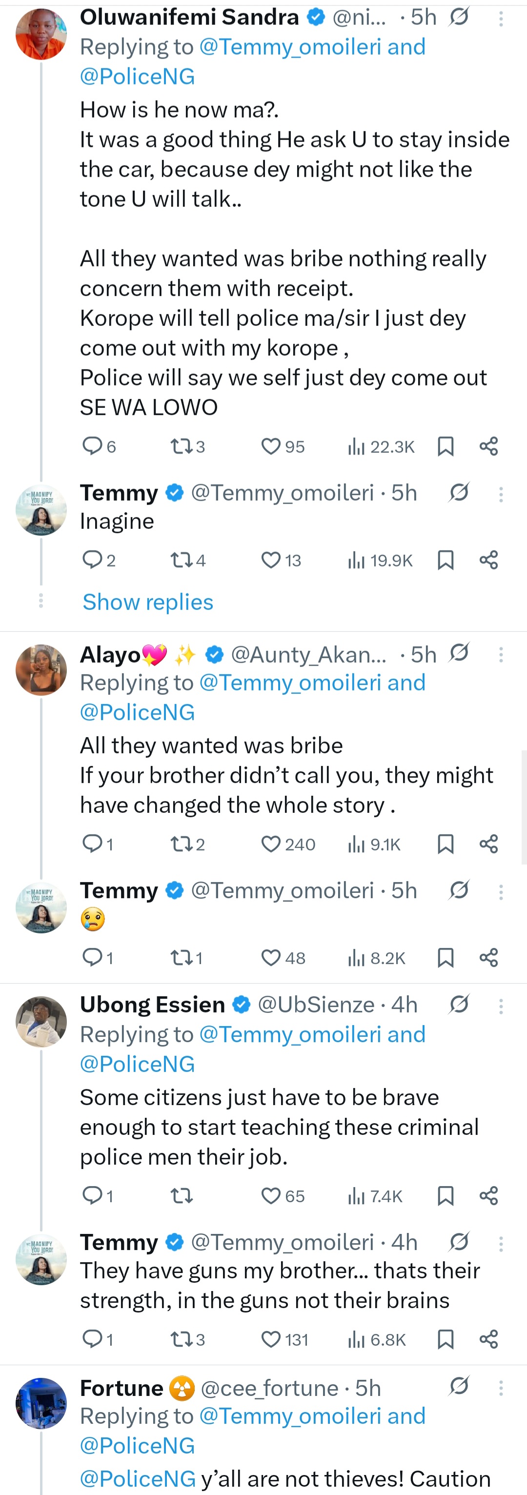 "Is this how you protect your citizens?" Abroad-returnee slams Nigeria police as she narrates how her brother was allegedly harassed by police officers for being with a new phone