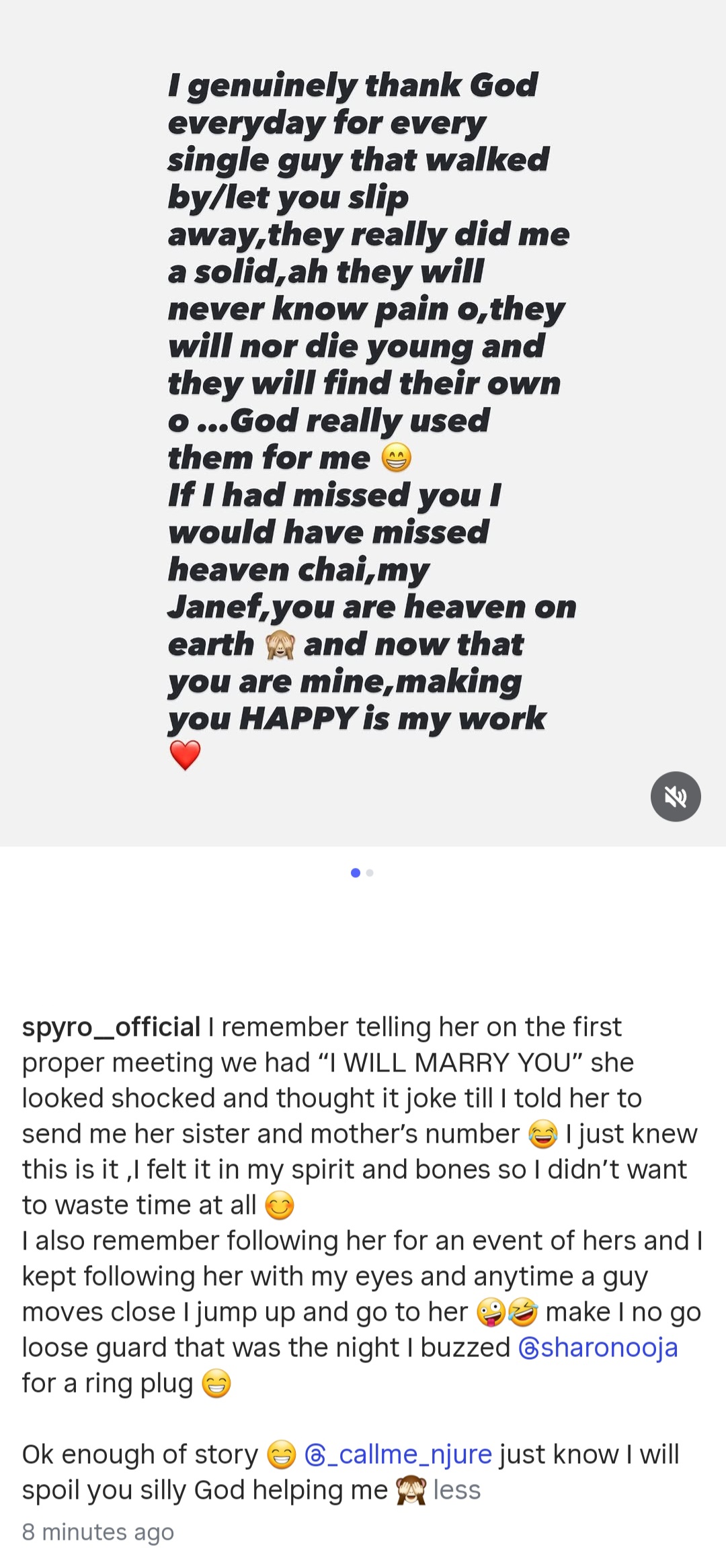 Singer, Spyro thanks all the men who passed on his fiancee; reveals when he knew he would marry her