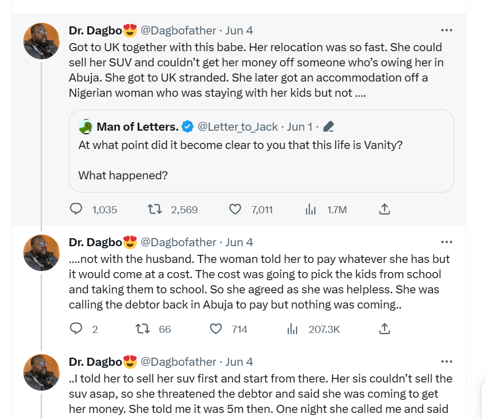 UK-based Nigerian man narrates how his friend died after coming back to Nigeria to recover her N5m from a debtor